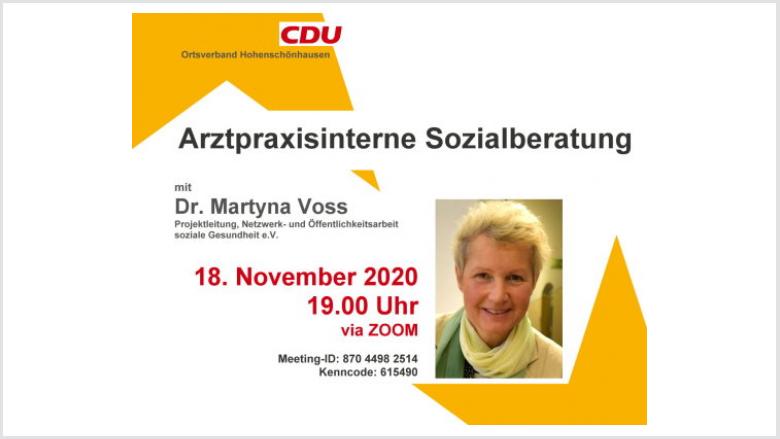 Videokonferenz zum Thema: »Arztpraxisinterne Sozialberatung« Videokonferenz zum Thema: »Arztpraxisinterne Sozialberatung«